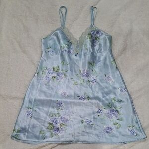 Secret Treasures Blue and Green Floral Chemise